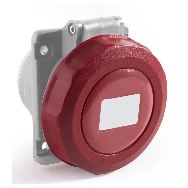 RS PRO Panel Mount Industrial Power Connector 3P+N+PE, 32A, 415V, IP67, Red, Polyamide IP67