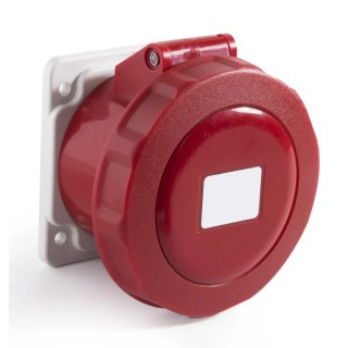 RS PRO Industrial Power Connector, Panel Mount, 32A, 415V, 2P+PE, IP67, Red IP67