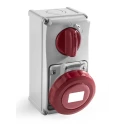 RS PRO Wall Mount Industrial Power Connector, 16A, 400V, IP67, Red, 3P+N+PE IP67