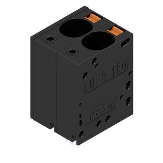 Weidmüller LU Series PCB Terminal Block, 2 Contacts, 10 mm Pitch, 1 Row, Polyamide, Black, 600V, 57A, Push-in 2492150000
