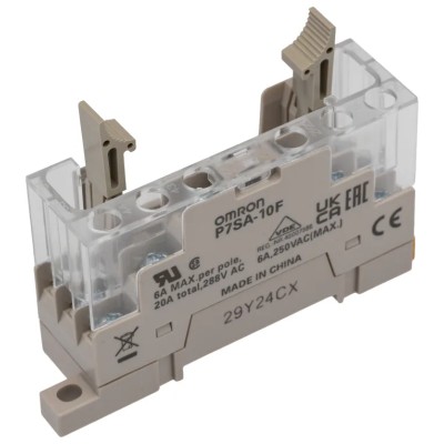 Omron 10 Way DIN Rail Module , 24V, Screw Terminal, For 4 Pole Relays P7SA