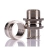 RS PRO Nickel-Plated Brass Conduit Fitting, M20 Thread, 20 mm Size, Silver, IP54, 214-9560