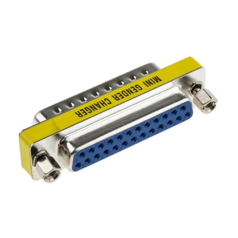 RS PRO D-Sub Adapter 25-Way Male to Female Straight, Gold over Brass/Nickel, 828-252