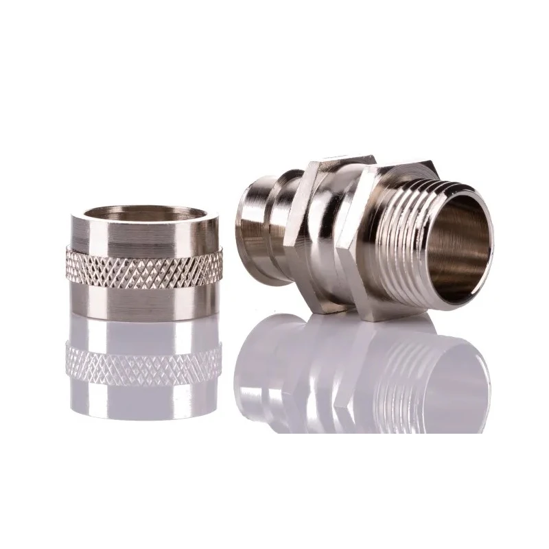 RS PRO Nickel-Plated Brass Conduit Fitting, M20 Thread, 20 mm Size, Silver, IP54, 214-9560