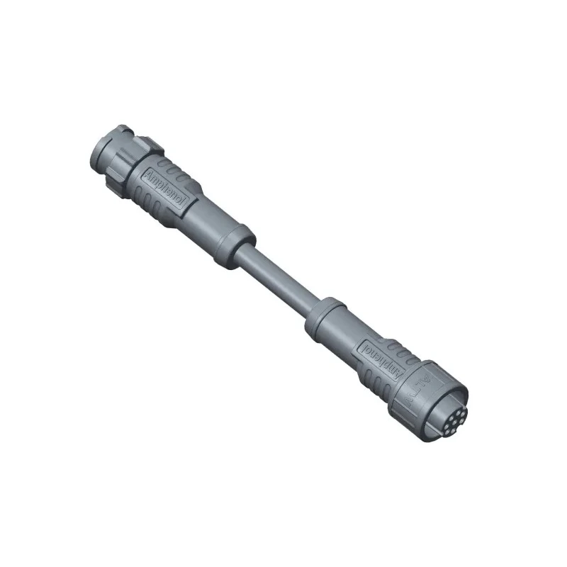 Amphenol Industrial Ethernet Cable 2m, Black, X Lock A Size to Female RJ45 Male, Polyvinyl Chloride AB-AU08FL-UPBML-QH002