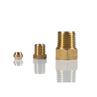 Norgren Brass Pneumatic Fitting 36 Metric Series, R 1/4 Male, Bright Nickel Plated, 181250428