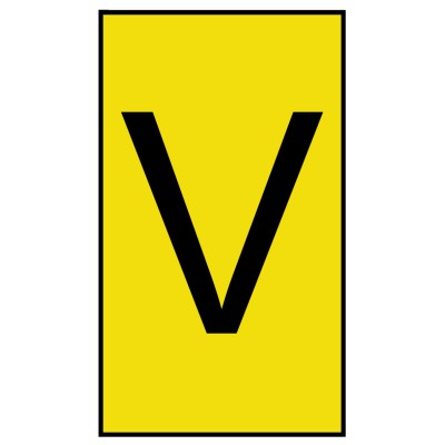HellermannTyton Ovalgrip Slide-On Cable Marker, Pre-printed V Legend, PVC, Yellow, Black 531-00423 HOBS85-PVC-YE (500)