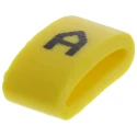 HellermannTyton Ovalgrip Slide-On Cable Marker, Pre-Printed 'A', 6mm Max Cable, 2.5mm Min Cable, Yellow PVC, Flame 901-10452
