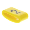 HellermannTyton Ovalgrip Slide-On Cable Marker, Pre-Printed "2", 2.5–6 mm, Black on Yellow, PVC, 901-10480