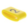 HellermannTyton Ovalgrip Slide-On Cable Marker, Pre-Printed "2", 2.5 - 6 mm, Black on Yellow, PVC, 901-10480