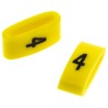 HellermannTyton Ovalgrip Slide-On Cable Marker Black on Yellow, Pre-Printed '4', 2.5 - 6 mm, PVC, Flame Resistant, 901-10482
