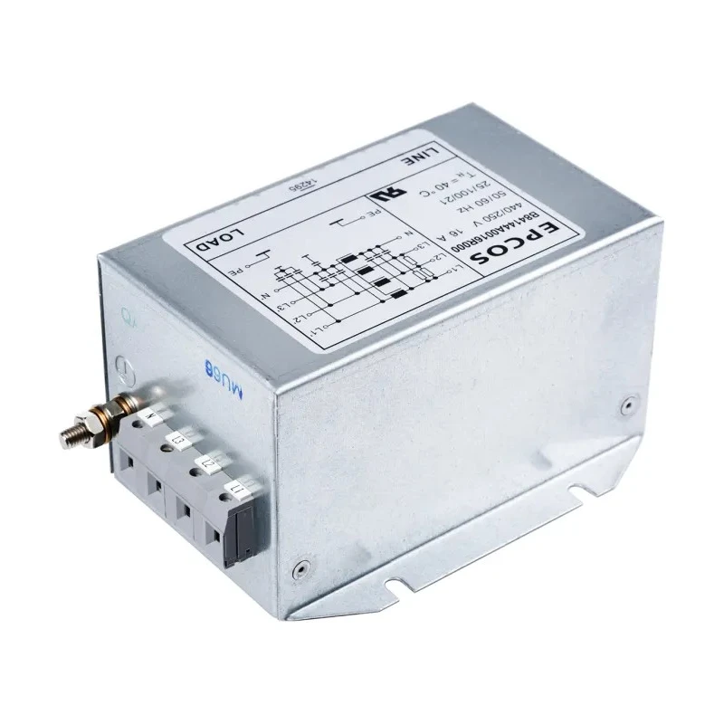 TDK Flange EMC Filter 16A 440V AC 3 Phase, Tab Termination, 50Hz/60Hz B84144A0016R000