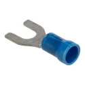 RS PRO PLASTI-GRIP Insulated Crimp Spade Connector, Vinyl, Blue, 16 AWG to 14 AWG, M5 Stud Size 34167