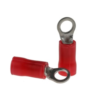 RS PRO Plasti-Grip Insulated Crimp Ring Terminal M3.5 Stud Size 22–16 AWG Red 34142