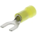 RS PRO PLASTI-GRIP Insulated Crimp Spade Connector 12 AWG–10 AWG, M5 Stud Size, Vinyl, Yellow 34176