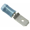 RS PRO PIDG FASTON .250 Blue Insulated Male Spade Connector, Crimp, 5.14 mm² Tab Size, Nylon Insulation, Brass/Tin 140971-2