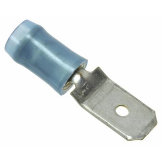 RS PRO PIDG FASTON .250 Blue Insulated Male Spade Connector, Crimp, 5.14 mm² Tab Size, Nylon Insulation, Brass/Tin 140971-2