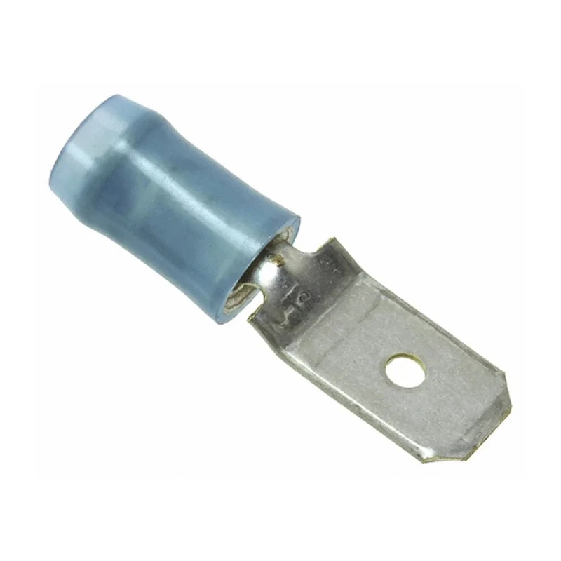 RS PRO PIDG FASTON .250 Blue Insulated Male Spade Connector, Crimp, 5.14 mm² Tab Size, Nylon Insulation, Brass/Tin 140971-2