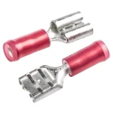 RS PRO PIDG FASTON 250 Red Insulated Female Spade Connector, Crimp, 6.35 x 0.81 mm Tab Size, 22–18 AWG 42599-2