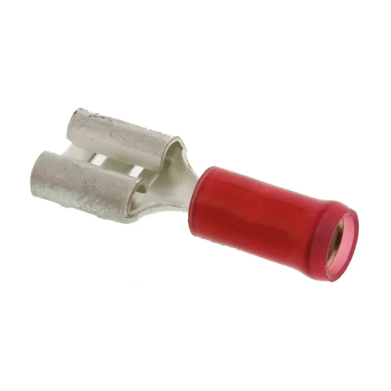 RS PRO PIDG FASTON 250 Red Insulated Female Spade Connector, Crimp, 6.35 x 0.81 mm Tab Size, 22–18 AWG 42599-2