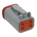 TE Connectivity DEUTSCH DT Housing for Female Terminals, Grey, 4 Way, Wire & Cable Termination DT06-4S-C015