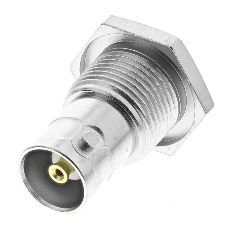 Telegartner BNC Series Panel Mount Female BNC Coaxial Connector, 50 Ω, Straight, Crimp, Nickel/Gold, J01001A1379