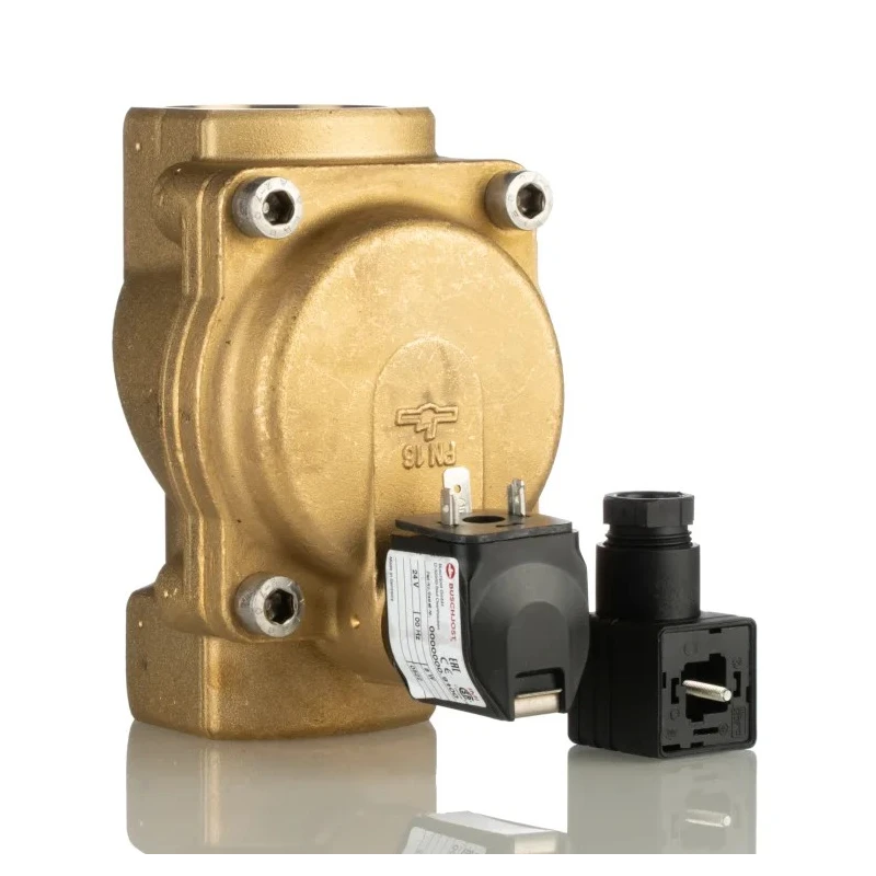 Buschjost Solenoid Valve Brass 2 Port NC 24V DC G1-1/2, 40mm Orifice, 10 Bar, ATEX, 8240600.9101.02400