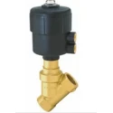 Buschjost Angle Seat Pneumatic Actuated Valve 10 Bar, 1 Inch Female, Spring Return, Dezincification Brass 8450400.0000.00000