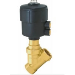 Buschjost Angle Seat Pneumatic Actuated Valve 10 Bar, 1 Inch Female, Spring Return, Dezincification Brass 8450400.0000.00000