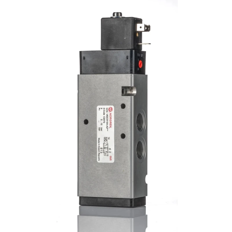Norgren Pneumatic Solenoid Valve 5/2 Inline Mount 24V Aluminium Body V62C513A-A213J