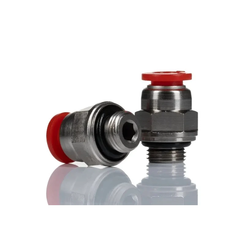 Norgren Pneufit C Series Male Pneumatic Fitting, Push-In Tube 6mm, G 1/8 Male, Plastic, Nickel Finish, C02250618