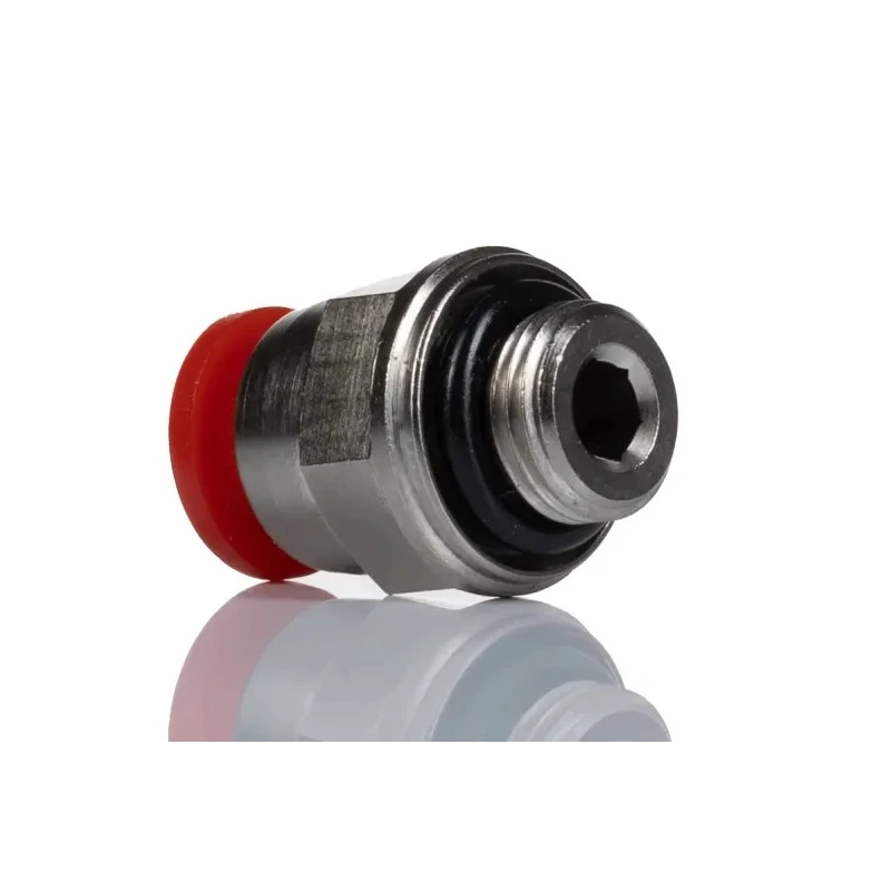 Norgren Pneufit C Series Male Pneumatic Fitting, Push-In Tube 6mm, G 1/8 Male, Plastic, Nickel Finish, C02250618