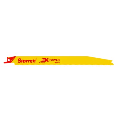 Starrett Bi-Metal Reciprocating Saw Blade, 10 TPI, 228mm Length, 19mm Width, 1.3mm Thickness, 5 Pieces BT910-5