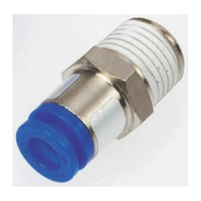 SMC KC Series Pneumatic Fitting 4mm Push-in Male R 1/8 Inch Nickel Plated Brass KCH04-01S