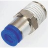 SMC KC Series Pneumatic Fitting 4mm Push-in Male R 1/8 Inch Nickel Plated Brass KCH04-01S