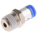 SMC KC Series Nickel Plated Brass Pneumatic Male R 1/4 inch, 6mm One-Touch Fitting KCH06-02S