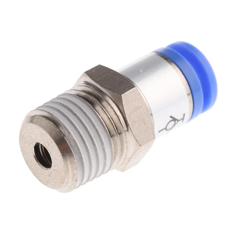 SMC KC Series Nickel Plated Brass Pneumatic Male R 1/4 inch, 6mm One-Touch Fitting KCH06-02S