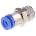 SMC KC Series Nickel Plated Brass Pneumatic Male R 1/4 inch, 6mm One-Touch Fitting KCH06-02S