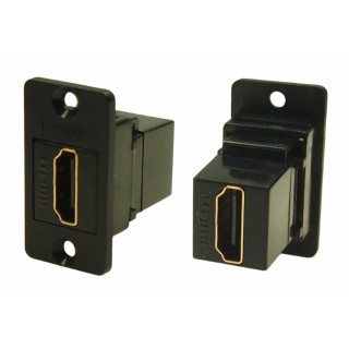 RS PRO Type A 1 Way Straight Female HDMI Connector Panel Mount, Gold Plated Contacts 218-8298