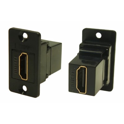 RS PRO Type A 1 Way Straight Female HDMI Connector Panel Mount, Gold Plated Contacts 218-8298