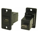 RS PRO Straight Panel Mount USB Type C Connector, Female/Male, 2 Port, 3A, 30V AC, Feedthrough, Model 218-8312