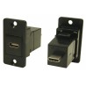 RS PRO Straight Panel Mount USB Type C Connector, Female/Male, 2 Port, 3A, 30V AC, Feedthrough, Model 218-8312