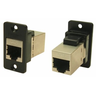 RS PRO FT Series Panel Mount RJ45 Connector Female Cat6 Shielded Rectangular 1 Port 8 Way RJ45