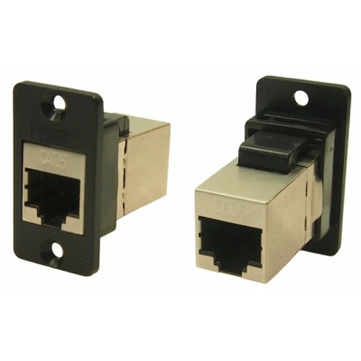RS PRO FT Series Panel Mount RJ45 Connector Female Cat6 Shielded Rectangular 1 Port 8 Way RJ45