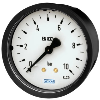 WIKA 63 mm G 1/4 Threaded Pressure Gauge, 1 Bar, Plastic Case, Back Entry, Model 9083901