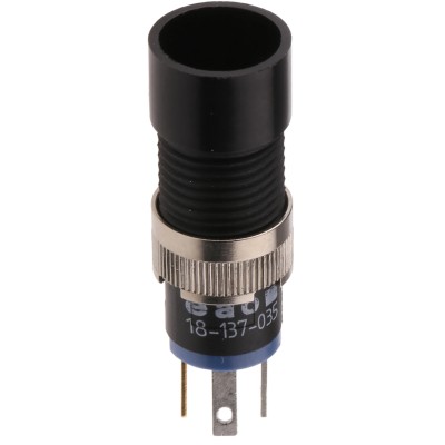 EAO Series 18 Push Button Switch 8mm Cutout SPST-NO Gold Contacts Panel Mount 18-137.035