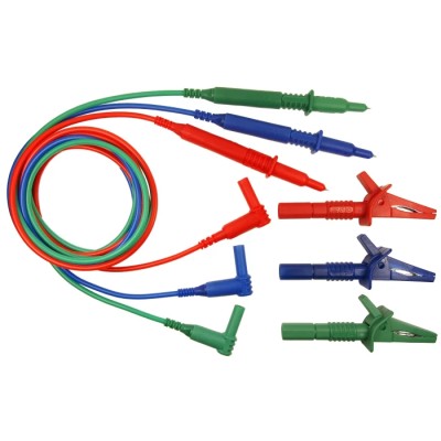 RS PRO Test Lead & Connector Kit, Multifunction 3 Wire Set, CAT III Probe Adapters, Push-Fit Crocodile Clips, 1.5m 218-8291