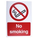 RS PRO Plastic No Smoking Prohibition Sign English, 200 x 150 mm, Pack of 5 863-003