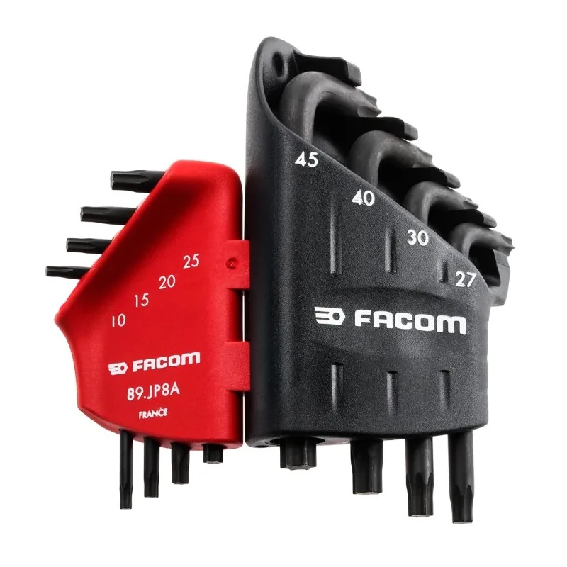 Facom 8-Piece L-Shape Torx Key Set, Compact Case, T10–T45, 89.JP8A