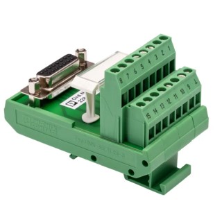 Phoenix Contact FLKM-D15 SUB/B Series 15-Contact Female Interface Module, D-Sub Connector, DIN Rail, 2.5A 2281199
